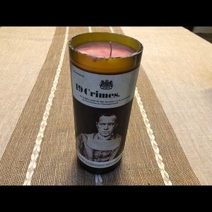 19 crimes recycled wine bottle  homemade candle
